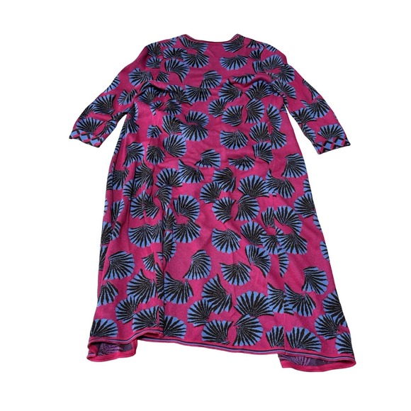 Diane von Furstenberg Lainey Metallic Jacquard Knit Wrap Dress in Fuchsia XS - Picture 2 of 5